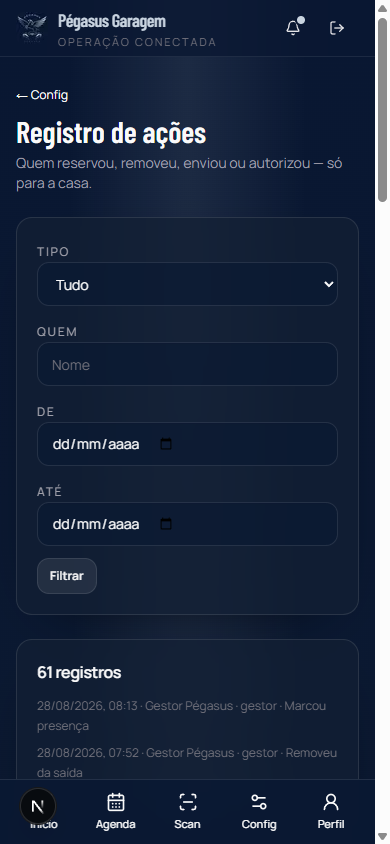 Registro de quem fez cada ação
